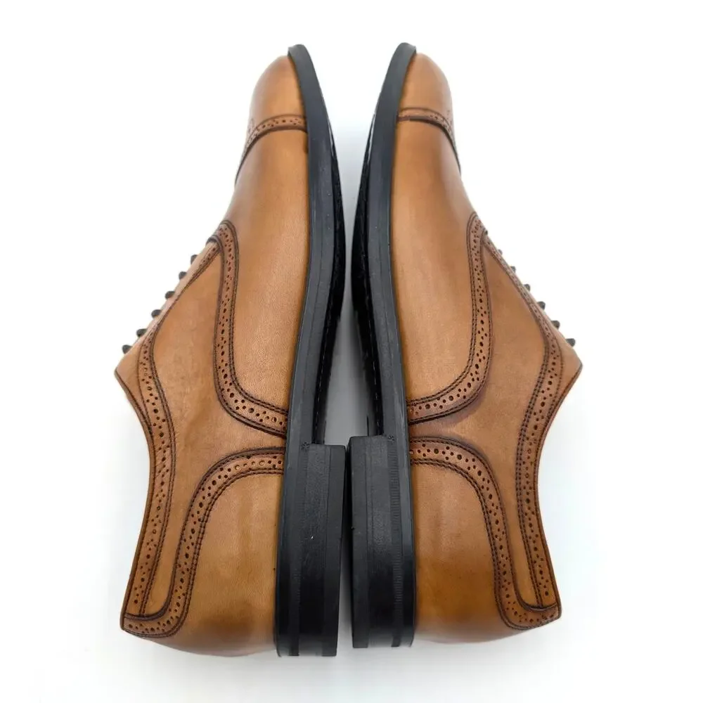 To Boot New York Phelps Cap Toe Oxford Shoes Men's Brown Size US8.5 EU41.5